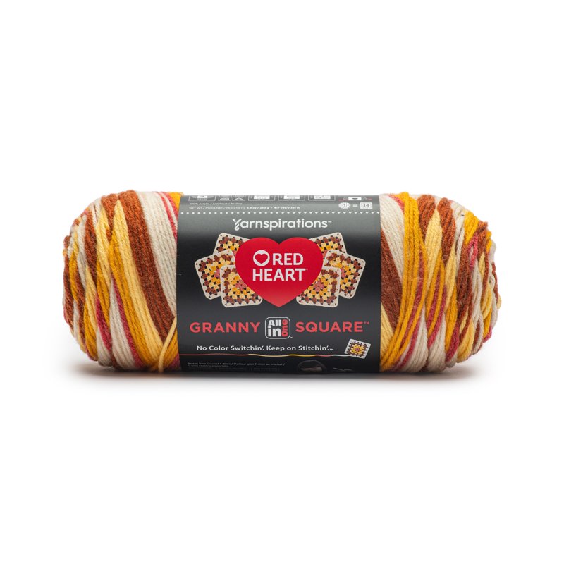 Red Heart Granny Square Aran Yarn - Warm Wheat 250g Ball for Crochet & Knitting