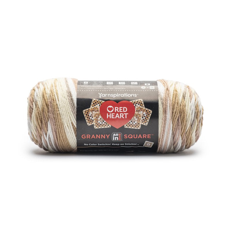 Red Heart Granny Square Yarn Aran Cream 8.8oz/250g Medium Weight