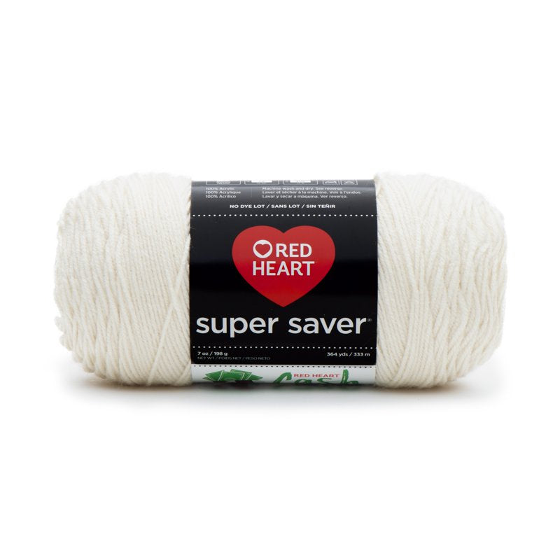 Aran Acrylic Yarn - 4 Medium Weight, 7oz/198g, 364 Yards, Red Heart Super Saver
