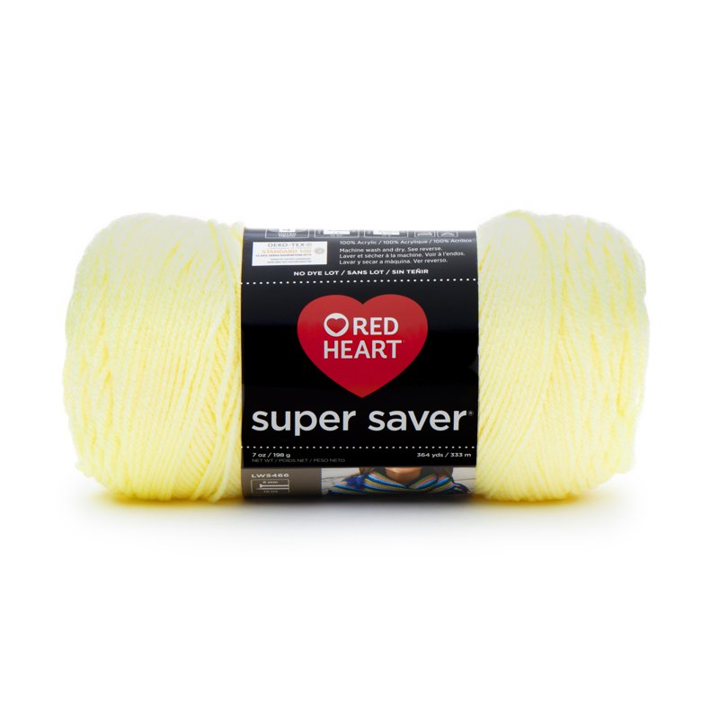 Red Heart Super Saver Acrylic Yarn - Pale Yellow, Medium Weight, 7oz/198g, 364 Yards - Variation of THIS listing