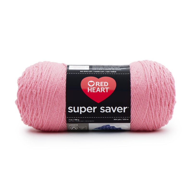 Red Heart Super Saver Worsted Acrylic Yarn - Perfect Pink, 7oz/198g, 364 Yards - Variation of THIS listing