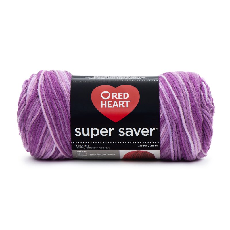 Red Heart Super Saver Worsted Acrylic Yarn - Purple Tones, 5oz/142g, 236yd, Variation of THIS listing