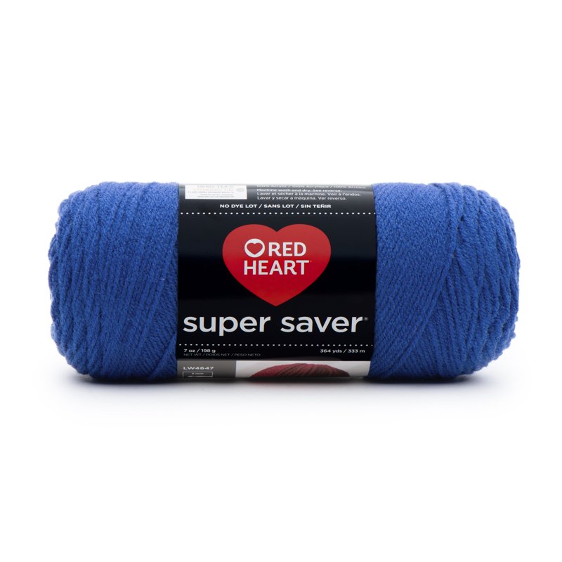 Red Heart Super Saver Acrylic Yarn - Royal, Medium Weight, 7oz/198g, 364 Yards - Variation of THIS listing