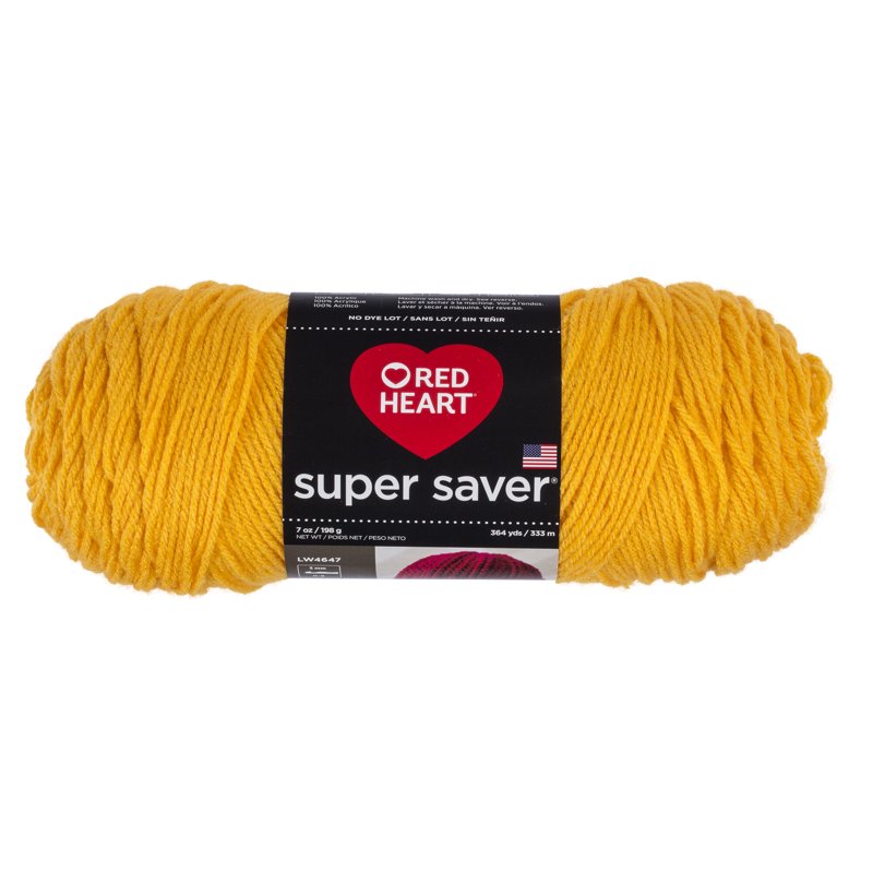Red Heart Super Saver Saffron Yarn - 364 Yards, Single Variation