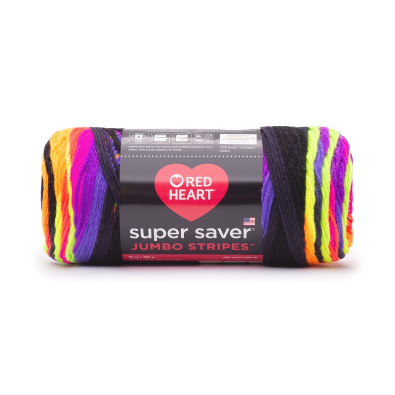 Jumbo Acrylic Yarn Bright Stripes - Medium #4 10oz/283g 482 Yards