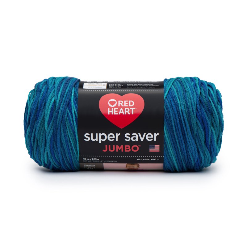 Red Heart Jumbo Acrylic Yarn Macaw 10oz/283g - Medium Weight, Single Variation