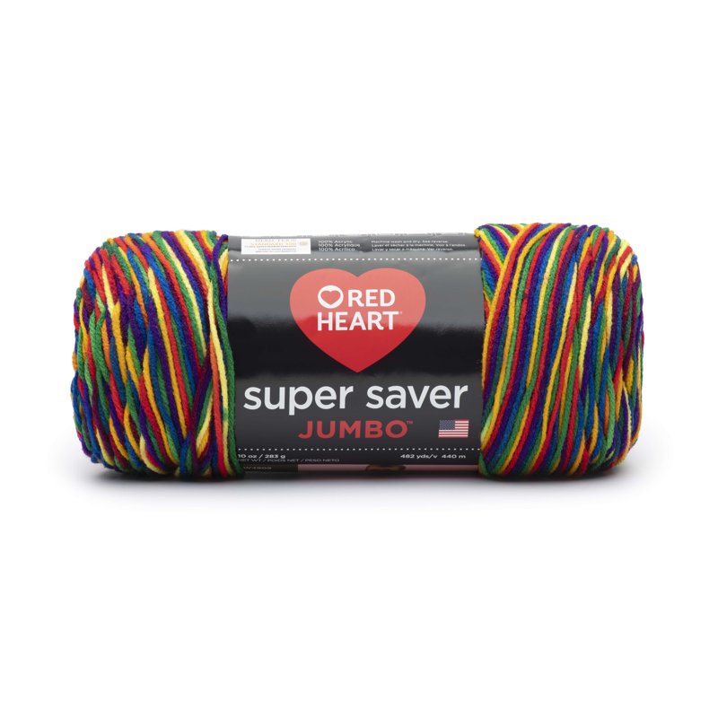 Red Heart Super Saver Jumbo Acrylic Yarn - Mexicana, 10oz, 482 Yards