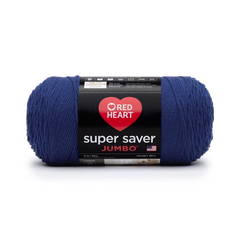 Medium Acrylic Yarn - Royal, Jumbo Skein 14oz/396g, 744 Yards for Knitting & Crochet - Variation of Royal, Single