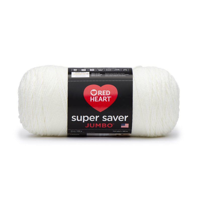 Jumbo Acrylic Yarn - Soft White, 14oz / 396g, 744 Yards - Single Variation