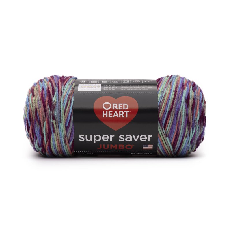 Jumbo Acrylic Yarn 10oz Starburst Print Medium Weight for Knitting & Crocheting