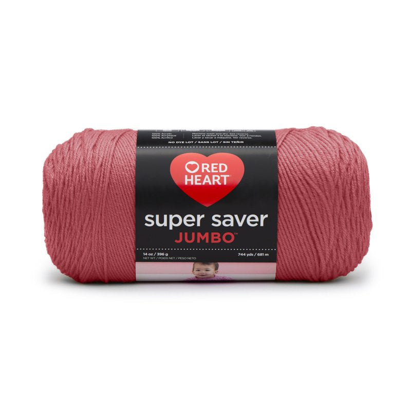 Red Heart Super Saver Jumbo Yarn - Brick Red, Medium Weight, Acrylic, 14oz