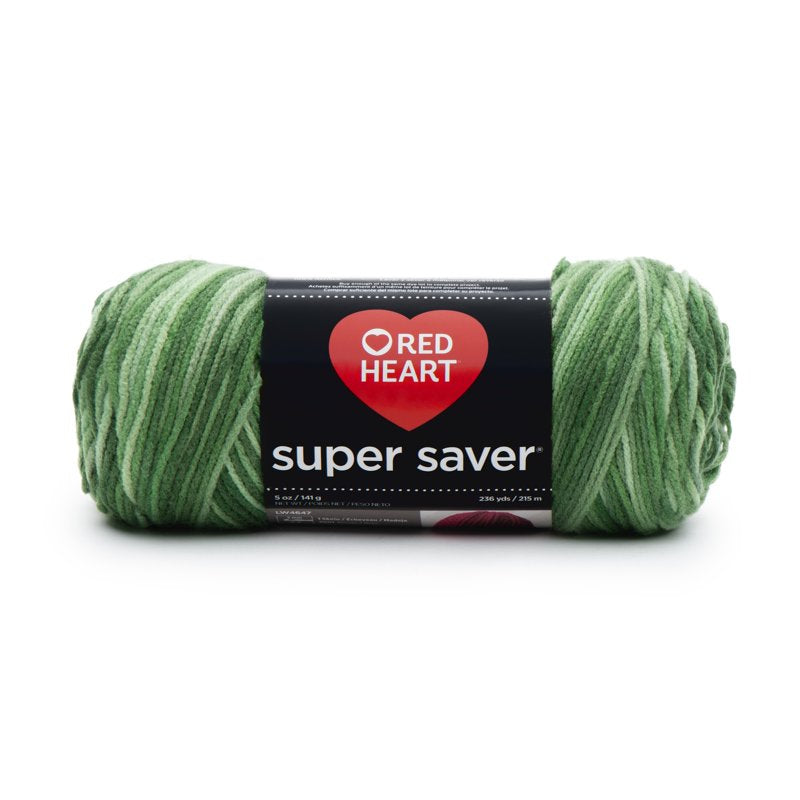 Red Heart Super Saver Worsted Yarn - Green Tones, 50oz/142g, 236yd