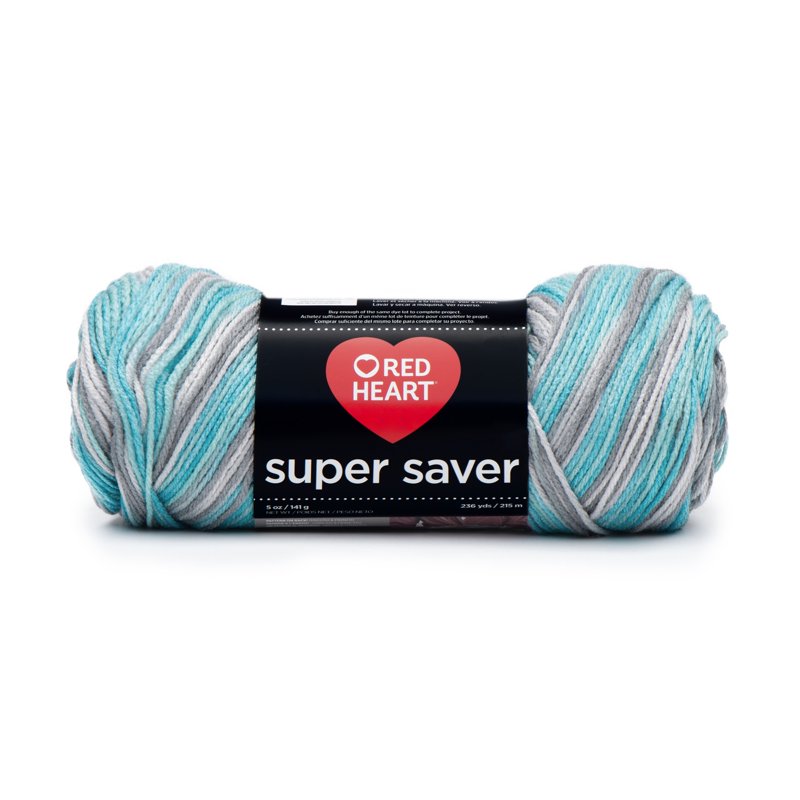 Red Heart Super Saver Worsted Acrylic Yarn Icelandic Mix - White, Single