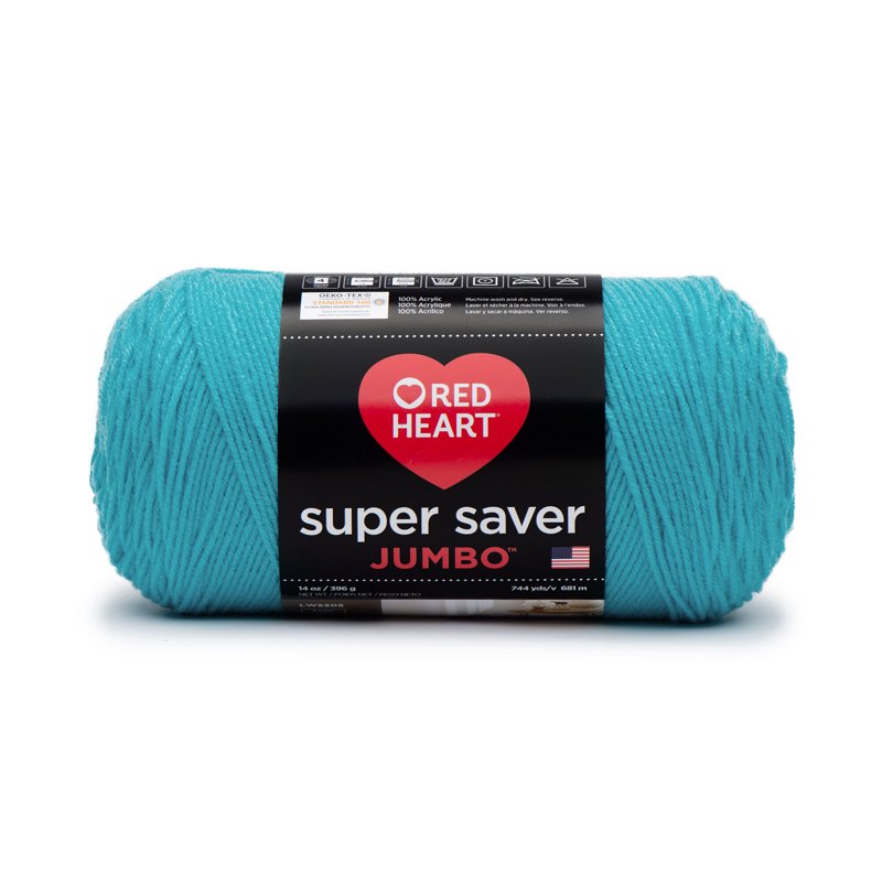 Red Heart Super Saver Jumbo Acrylic Yarn Turqua - 14oz / 744 Yards, Medium #4, Variation of THIS listing