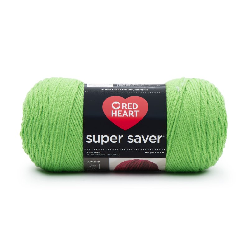 Red Heart Super Saver Worsted Acrylic Yarn - Spring Green, 7oz/198g, 364yd