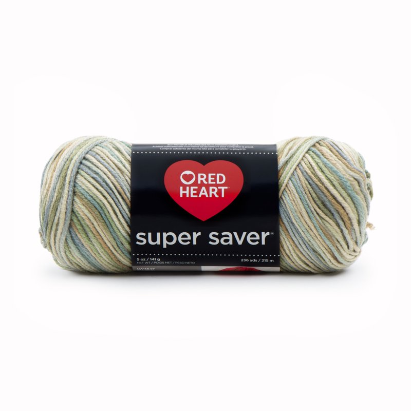 Red Heart Super Saver Acrylic Yarn - Aspen Print, Worsted Weight, 5oz