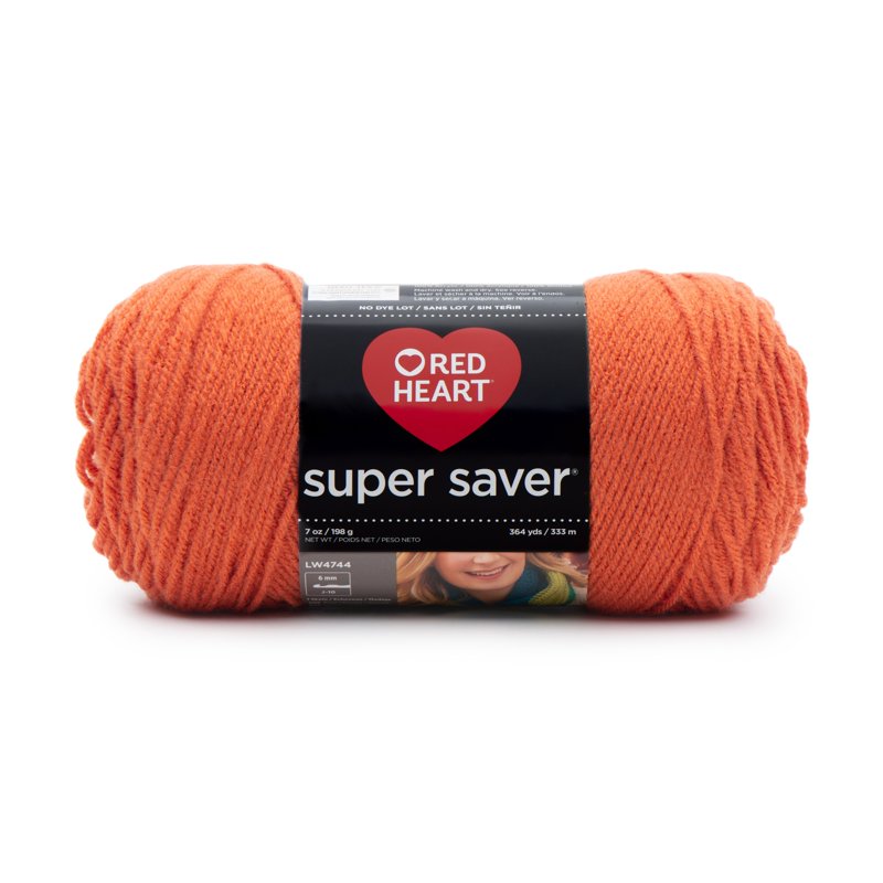 Red Heart Super Saver Worsted Acrylic Yarn - Carrot, 7oz, 364yd, Single