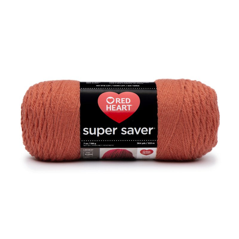 Red Heart Super Saver Worsted Acrylic Yarn - Coral, 7oz, Variation: Orange