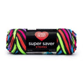 Red Heart Super Saver Worsted Acrylic Yarn Neon Stripes - Single Skein