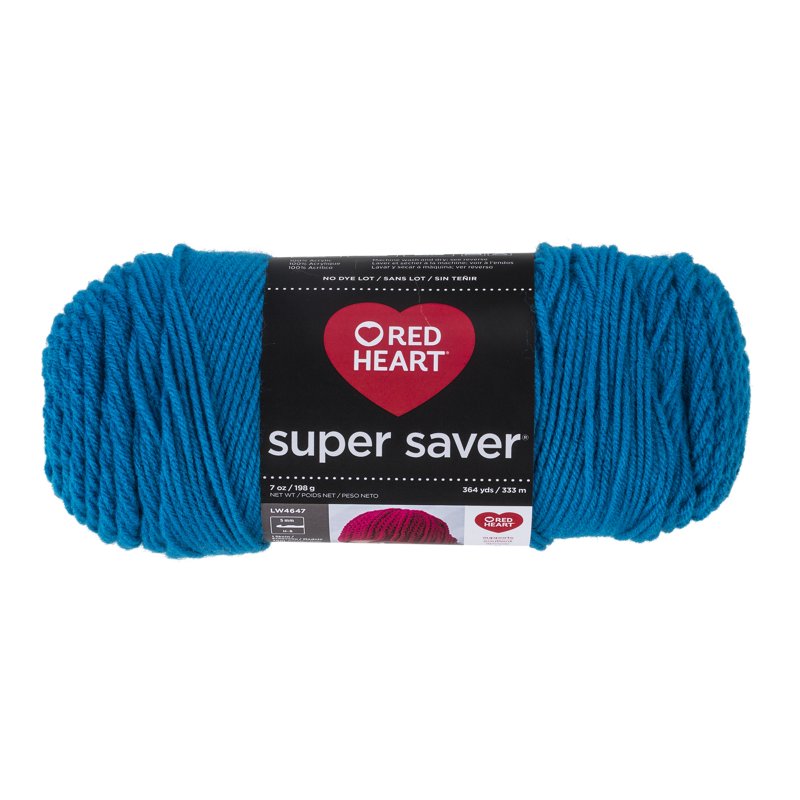 Red Heart Super Saver Worsted Acrylic Yarn - Pool, 7oz/198g, 364yd, #4 Medium Weight