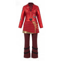 Girls Red Wonderland Costume 3-Piece Heart Graphic Jacket Skirt Leggings Set - Wine, 4-5T