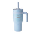 24oz Insulated Travel Mug with Straw & Handle - Ice Blue Cheetah