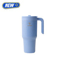 Chiller Go Travel Tumbler 34oz - Insulated Stainless Steel, Sky Blue Dots