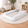 Inflatable Toddler Travel Bed with Safety Rails & Air Pump - White