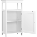 White 4-Tier Free-Standing Bathroom & Home Storage Cabinet with Adjustable Shelves
