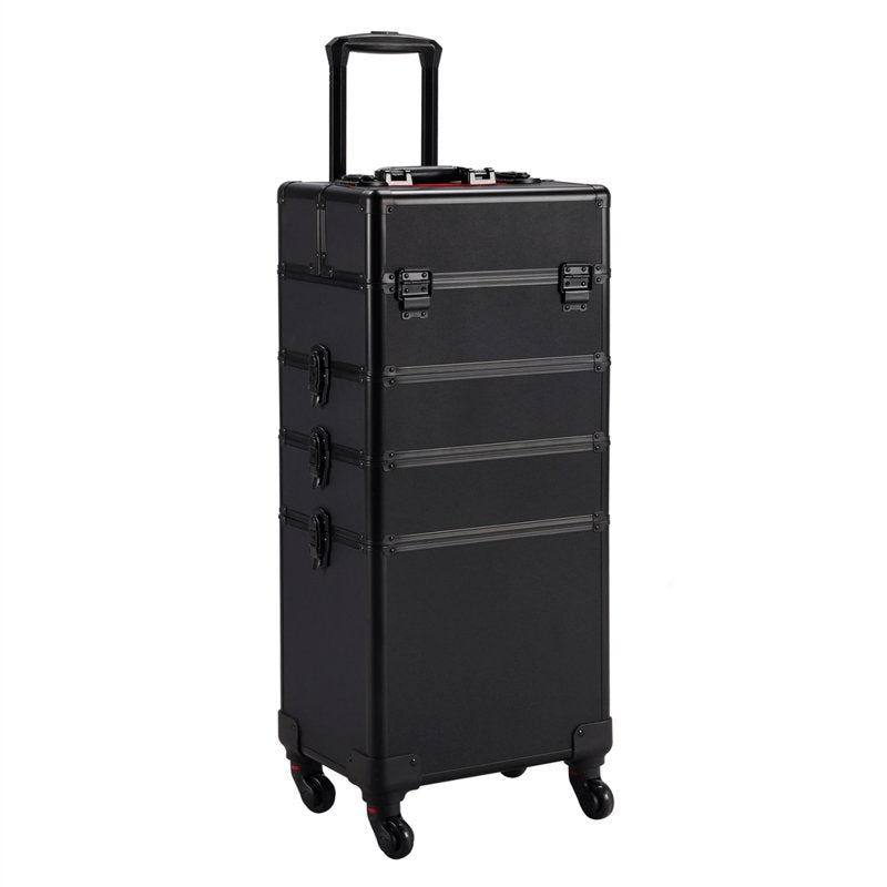 Professional Folding Cosmetic Case with Brush Bag - Black