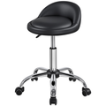 Adjustable Rolling Salon Swivel Stool - Black