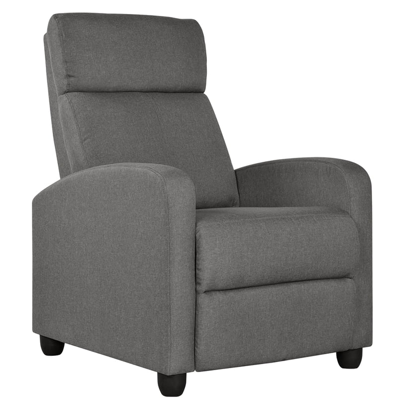 Push Back Theater Recliner Chair with Adjustable Footrest - Multiple Colors