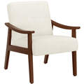 Mid-Century Modern Corduroy Fabric Armchair with Wood Legs