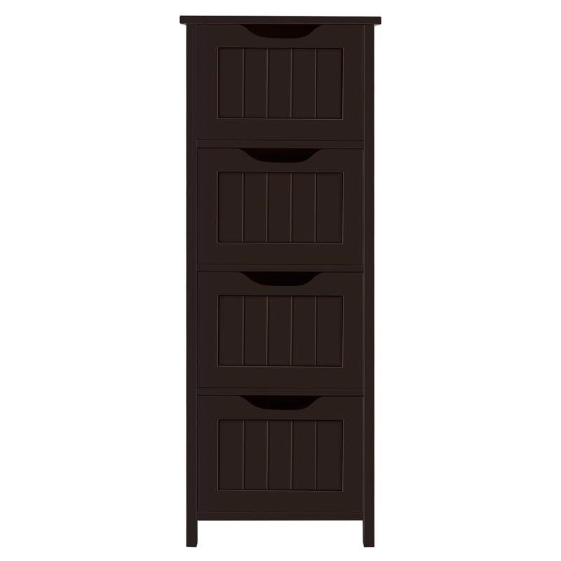 Renwick Wooden Bathroom Floor Cabinet with 4 Drawers - Espresso