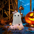 Girls Ghost Night Light Resin Halloween Figurine - White & Pink #361