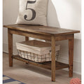 Rustic Solid Wood Bench with Shelf - 36 in, 300lbs Capacity