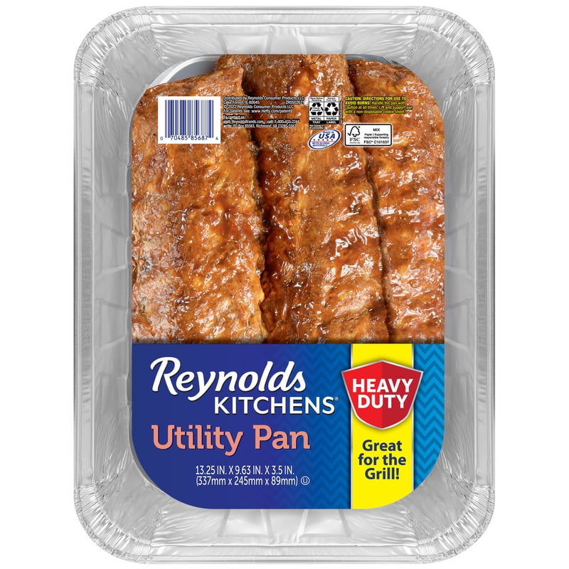 Heavy Duty Extra Deep Disposable Utility Pan for Grilling - 13.25x9.63x3.5 in.