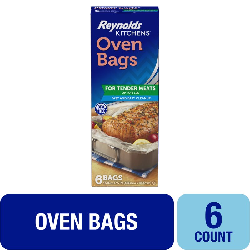 Large Oven Bags - 6 Count for Easy Cooking & Cleanup