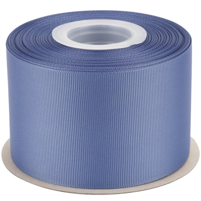 Grosgrain Ribbon 2.5 Inch x 25 Yards - Smoke Blue, Premium Polyester Craft Ribbon