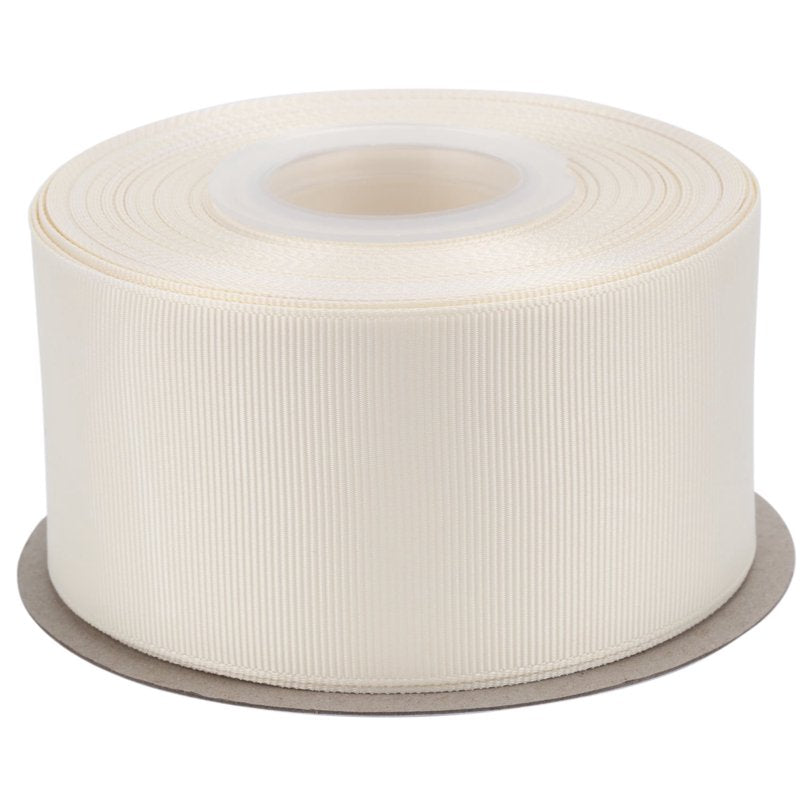 Grosgrain Ribbon 2 Inch x 25 Yards - Ivory Premium Craft Ribbon for Hair Bows & Gift Wrapping - Solid