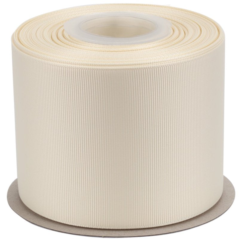 Grosgrain Ribbon 3 Inch x 25 Yards - Ivory Craft Ribbon for Hair Bows & Gift Wrapping - Premium Polyester