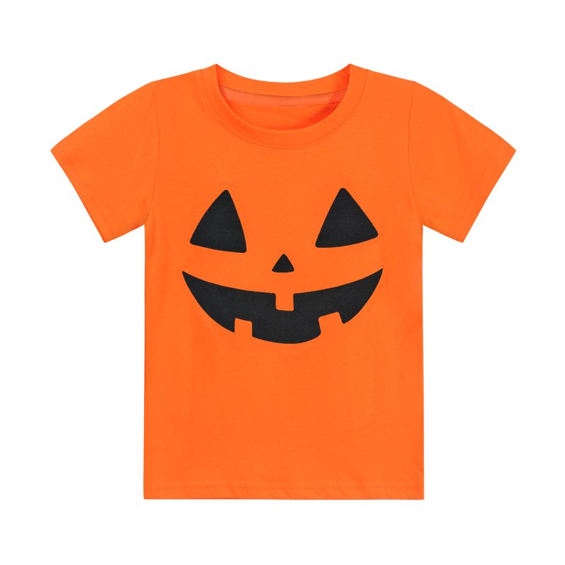 Toddler Boys Halloween Pumpkin Graphic T-Shirt - Orange 3T