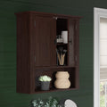 Bathroom Medicine Cabinet Wall Shelf Storage - Dark Veneer, 2-Door, RiverRidge Hayward