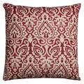 Damask Decorative Pillow - Polyester, Burgundy, Contemporary Style
