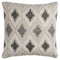 20x20 Inch Poly Filled Ikat Farmhouse Throw Pillow - Indigo & Natural