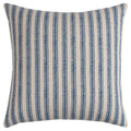 20x20 Inch Cotton Pillow with Ticking Stripe Cover - Natural Variation