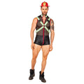 Men's Firefighter Costume L - Fireman Fever Cosplay Outfit with Helmet & Harness