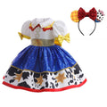 Toddler Girls Western Cowgirl Costume Dress with Headband 1-7T Halloween Party Dress Up