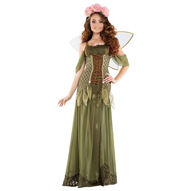 Plus Size Rose Fairy Princess Costume 3X - Woodland Fairy Dress with Wings & Headpiece