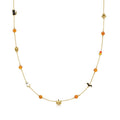 Halloween Pendant Necklace - 14kt Gold-Plated Amber Beads & Enamel - Variation 20
